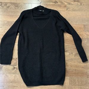 black knit tunic, medium